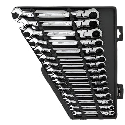 15PC METRIC FLEX HEAD RATCHETING WRENCH SET