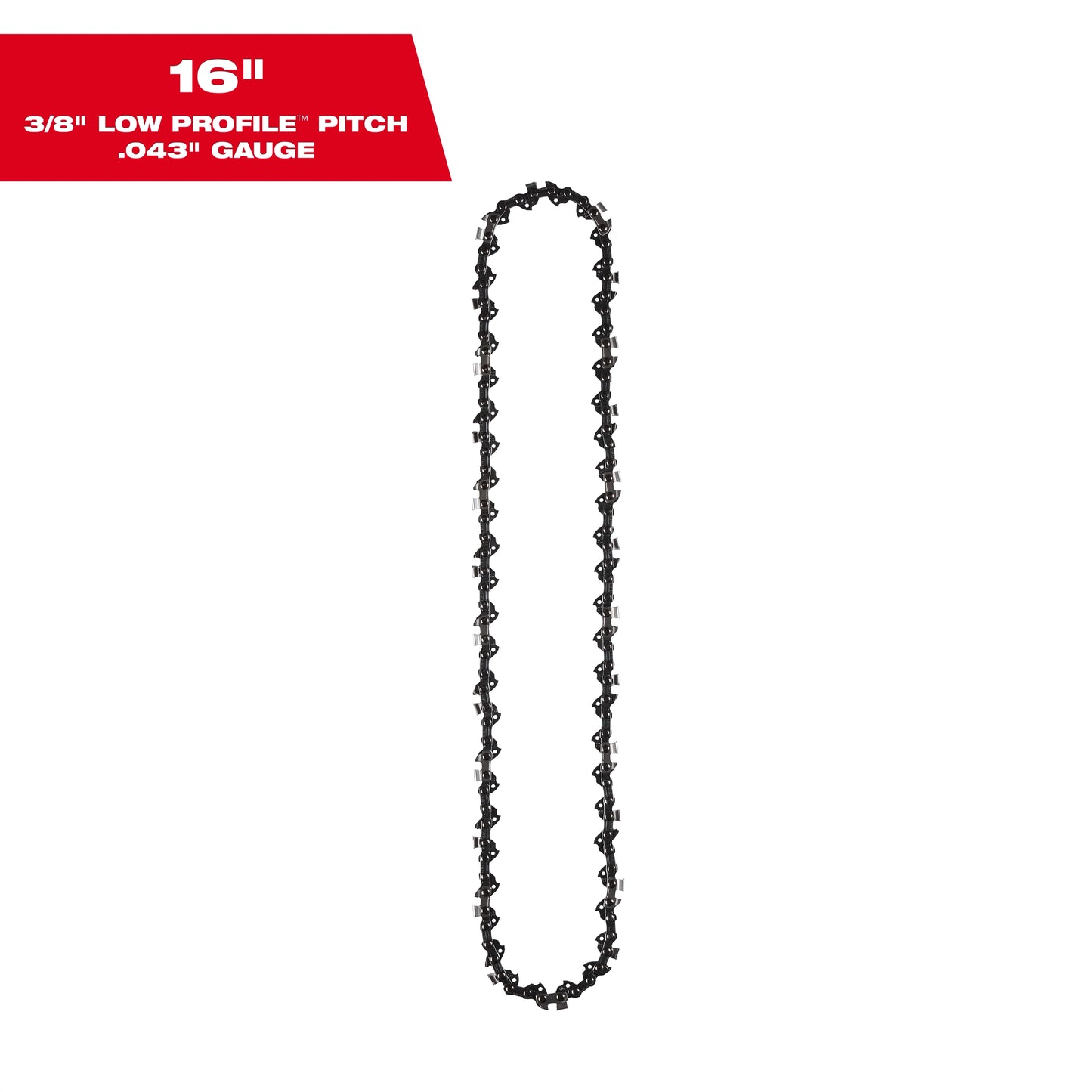 16" 3/8" LOW PROFILE PITCH .043" GAUGE SAW CHAIN