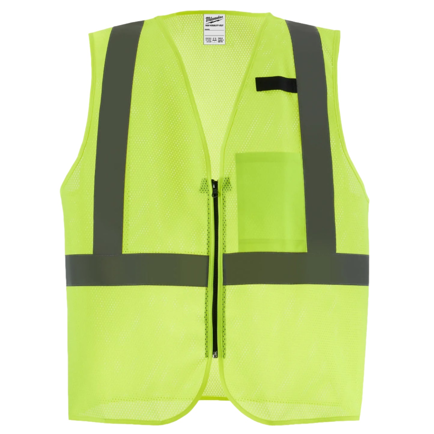 CLASS 2 HIGH VISIBILITY YELLOW MESH ONE POCKET SAFETY VEST 2X/3X