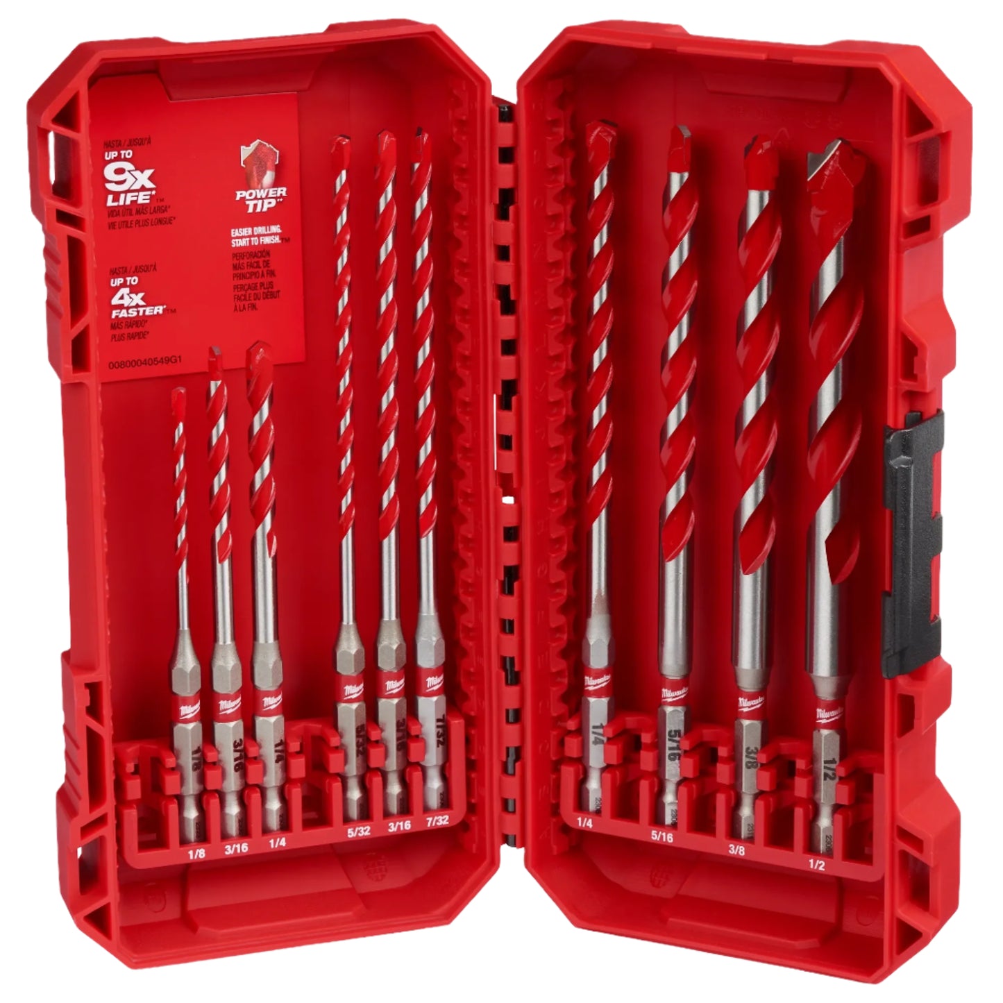 10PC SHOCKWAVE IMPACT DUTY CARBIDE HAMMER DRILL BIT SET