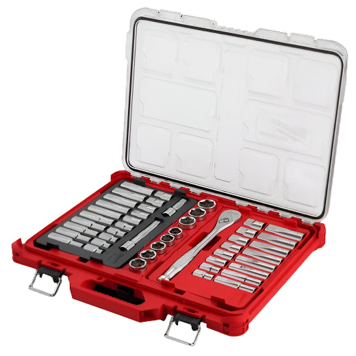 47PC 1/2" DRIVE RATCHET & SOCKET SET W/ PACKOUT LOW-PROFILE ORGANIZER