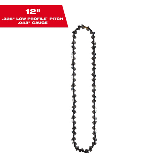 12" .325 LOW PROFILE PITCH, .043 GAUGE SAW CHAIN FOR 12" TOP HANDLE CHAINSAW