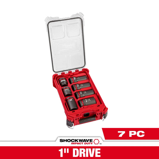 SHOCKWAVE IMPACT DUTY SOCKET 1" DR 7PC MM & SAE WHEEL SERVICE PACKOUT SET