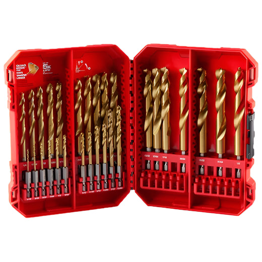 SHOCKWAVE IMPACT DUTY RED HELIX TITANIUM DRILL BIT SET 29PC